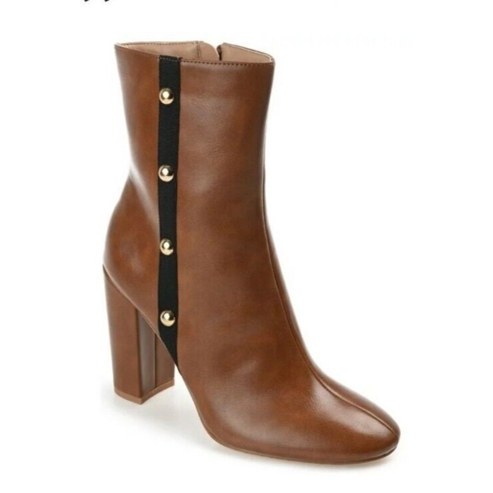 Journee Collection Womens Gaibriel Round Toe Block Heel High Ankle Booties 9.5